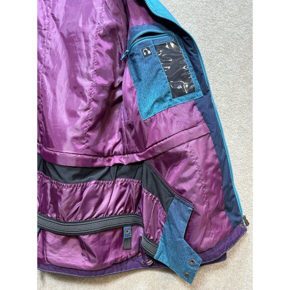 Roxy 10K Ski Snow Boarding Jacket Coat Large Hooded Purple Blue Insulated EUC - Picture 6 of 16
